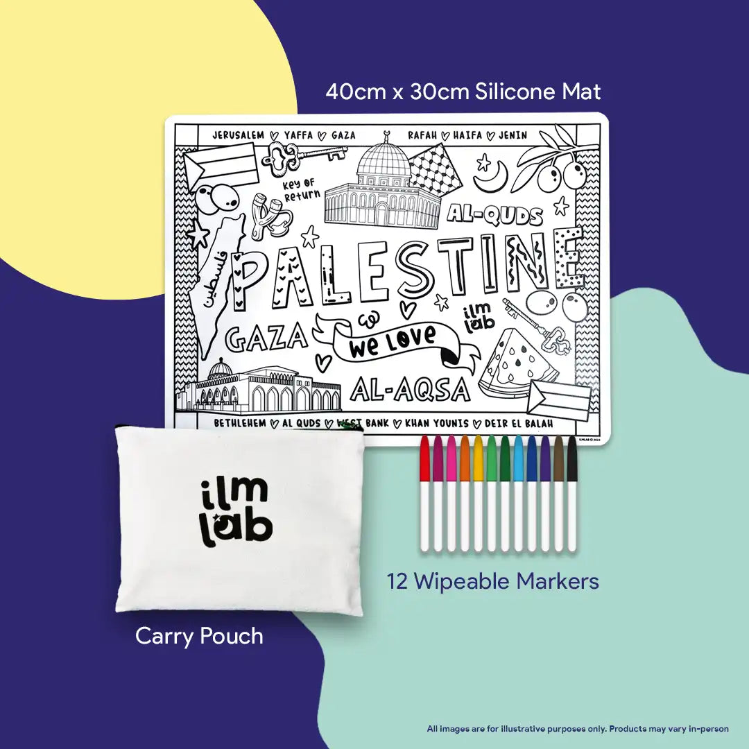 Palestine Themed Wipeable Colouring Mat