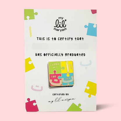 Kids Arabic Alphabet Graduation Enamel Pin