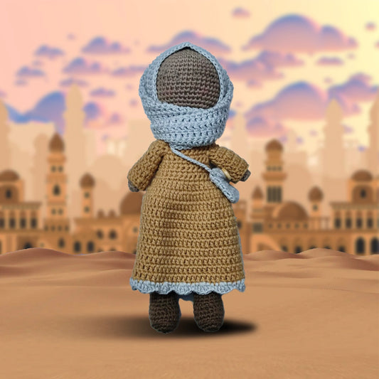 mylilmaryam crocheted hijab doll in pink without lashes