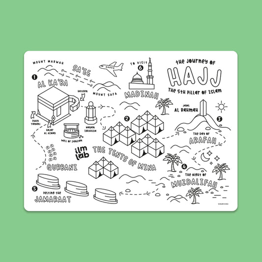 Hajj Themed Wipeable Colouring Mat