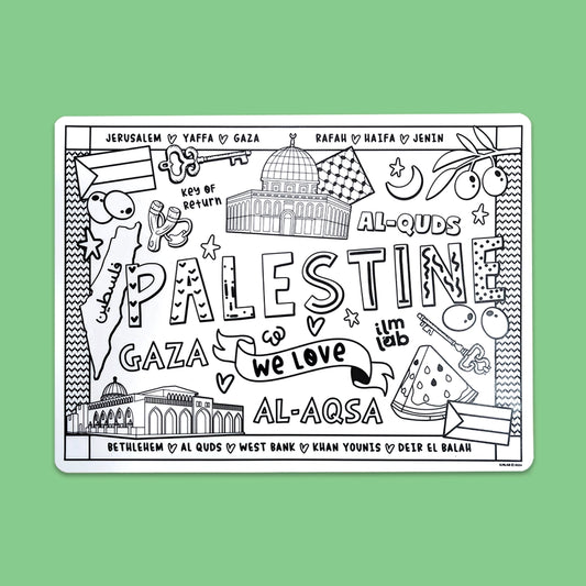 Palestine Themed Wipeable Colouring Mat