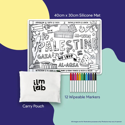 Palestine Themed Wipeable Colouring Mat